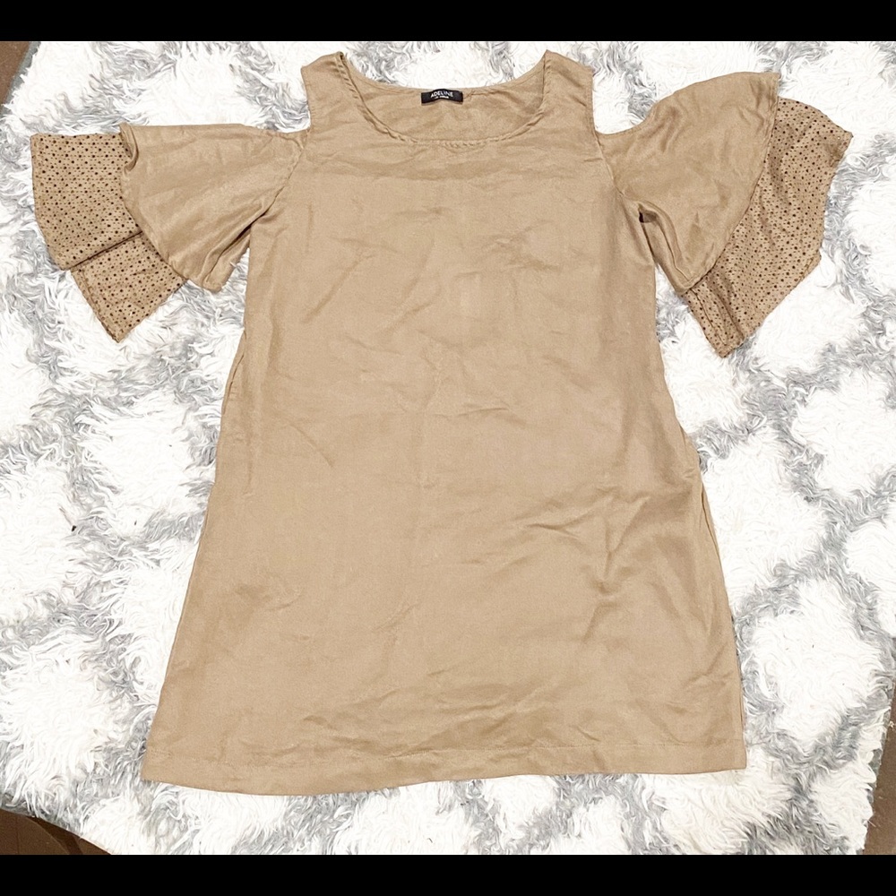 Adeline Los Angeles Suede Cold Shoulder Dress